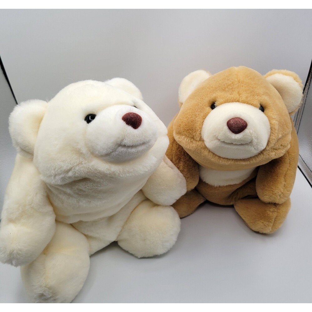 1980 Gund Snuffles Teddy Bear White and Brown Stuffed Animal Plush Toy